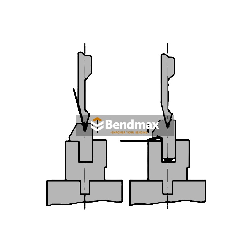 Press brake hemming dies with spring for flatten
